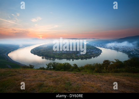 Rhein-Sinuosity in der Nähe von Boppard, Rhein, Rheinland-Pfalz, Deutschland Stockfoto