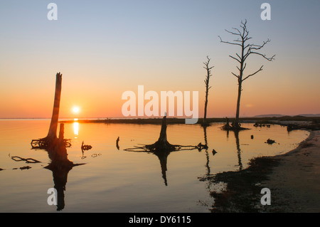 Sonnenaufgang über dem Rehobeth Bay, Delaware. Stockfoto