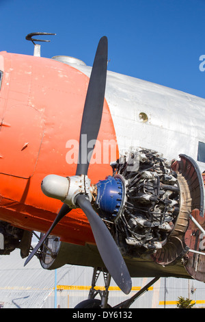 Einer alten DC3 - 5 Tango 22 Flugzeug in Ushuaia ist die Hauptstadt von Feuerland in Argentinien Stockfoto