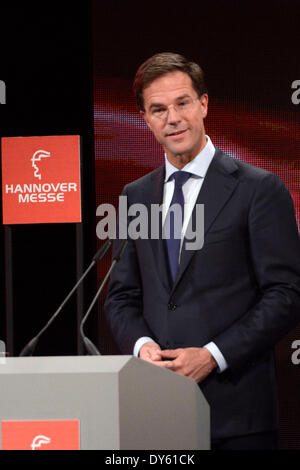 Mark Ruttebei der Eröffnungsfeier der Hannover Messe 2014 Im Kuppelsaal. Hannover, 06.04.2014 Stockfoto