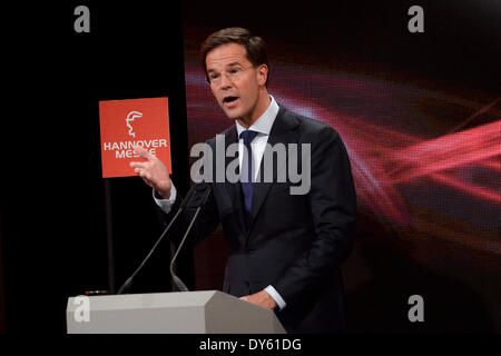 Mark Ruttebei der Eröffnungsfeier der Hannover Messe 2014 Im Kuppelsaal. Hannover, 06.04.2014 Stockfoto