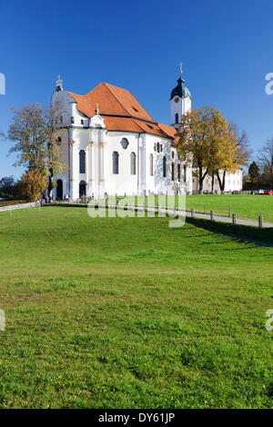 Wieskirche-Kirche in der Nähe von Steingaden, Allgäu, Bayern, Deutschland, Europa Stockfoto