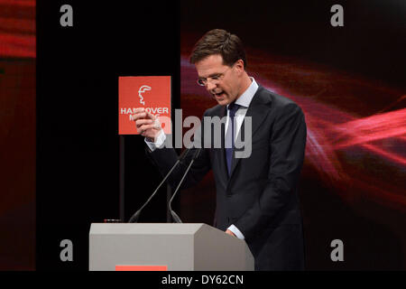 Mark Ruttebei der Eröffnungsfeier der Hannover Messe 2014 Im Kuppelsaal. Hannover, 06.04.2014 Stockfoto