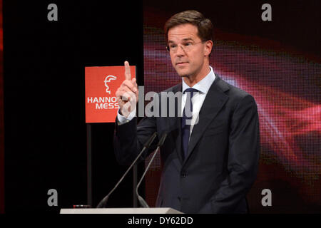 Mark Ruttebei der Eröffnungsfeier der Hannover Messe 2014 Im Kuppelsaal. Hannover, 06.04.2014 Stockfoto