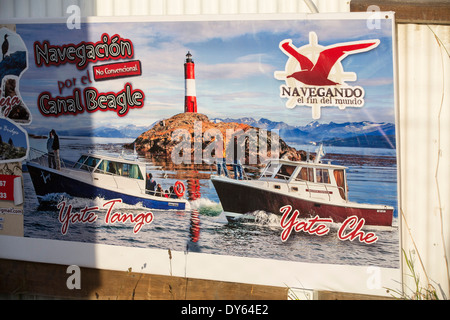 Touristischen Ausflug Unternehmen in der Stadt Ushuaia ist die Hauptstadt von Feuerland in Argentinien, Stockfoto