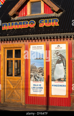 Touristischen Ausflug Unternehmen in der Stadt Ushuaia ist die Hauptstadt von Feuerland in Argentinien, Stockfoto