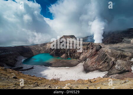 Dampfenden Fumarole auf der Gorely Vulkan, Kamtschatka, Russland, Eurasien Stockfoto