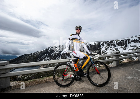 Ehemaliger Portugal Cycling Tour Sieger portugiesischer Radrennfahrer Vitor Gamito Stockfoto