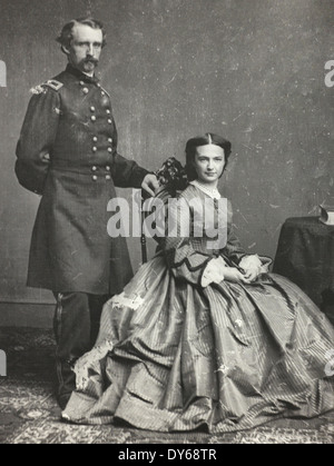 General George Armstrong Custer und seine Frau, Elizabeth Speck Custer während des Bürgerkrieges Stockfoto