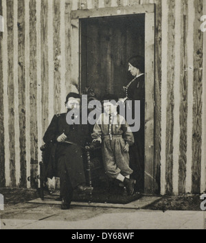 Ulysses S Grant mit seiner Frau Julia und jüngster Sohn Jesse auf Armee-Hauptquartier im City Point, Virginia 1864 Stockfoto