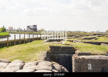 Gräben der Tod Weltkrieg ein Flandern Belgien Stockfoto