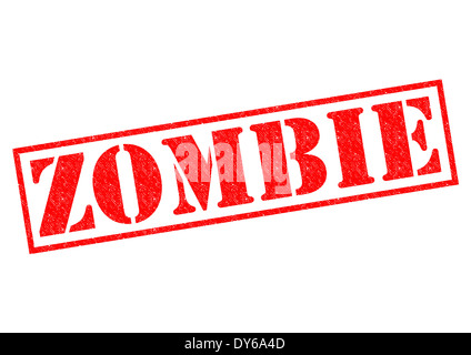 ZOMBIE roten Stempel auf einem weißen Hintergrund. Stockfoto