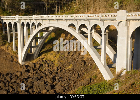 Rocky Creek Bridge, Lincoln County, Oregon Stockfoto