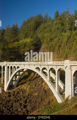 Rocky Creek Bridge, Lincoln County, Oregon Stockfoto