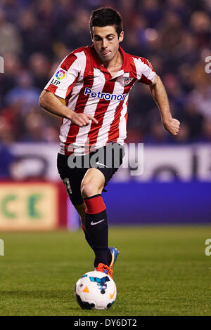 Valencia, Spanien. 7. April 2014. Mittelfeldspieler Markel Susaeta von Athletic Bilbao in Aktion während der La Liga Spiel UD Levante V Athletic Bilbao am Stadion Ciutat de Valencia, Valencia. Bildnachweis: Aktion Plus Sport/Alamy Live-Nachrichten Stockfoto