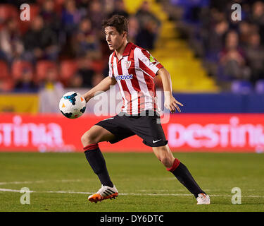 Valencia, Spanien. 7. April 2014. Mittelfeldspieler Ander Herrera von Athletic Bilbao in Aktion während der La Liga Spiel UD Levante V Athletic Bilbao am Stadion Ciutat de Valencia, Valencia. Bildnachweis: Aktion Plus Sport/Alamy Live-Nachrichten Stockfoto