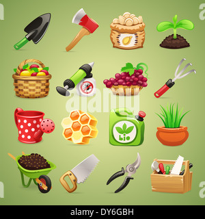 Bauern-Tools Icons Set1.1 Stockfoto
