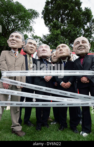 Protest gegen den G8-Gipfel in Edinburgh die Armut zu machen. Stockfoto