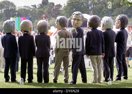 Protest gegen den G8-Gipfel in Edinburgh die Armut zu machen. Stockfoto