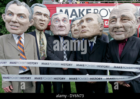 Protest gegen den G8-Gipfel in Edinburgh die Armut zu machen. Stockfoto