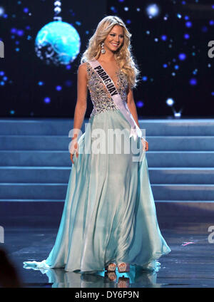 2012 Miss Universe Wahl Vorrunde bei PH Live Theater im Planet Hollywood Resort and Casino Las VegasFeaturing: Egni Eckert, Miss Paraguay wo: Las Vegas Nevada USAWhen: 13. Dezember 2012 Stockfoto