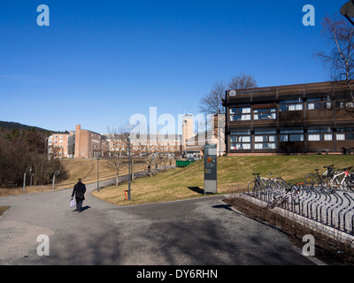 Einfahrt zum Rikshospitalet, The National Hospital und der medizinischen Fakultät der Universität Oslo Norwegen vor Stockfoto