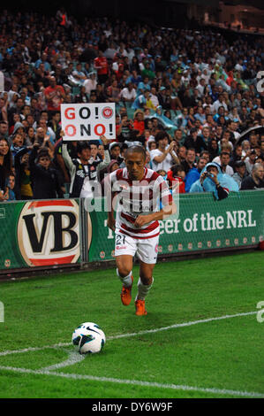 Das Lokalderby zwischen Sydney FC und Western Sydney Wanderers. Es gibt Spekulationen, die Del Pierro, Sydney FC nächste YearFeaturing nicht zurückgegeben wird: Japenese große, Shinji Ono wo: Sydney AustraliaWhen: 15. Dezember 2012 Stockfoto