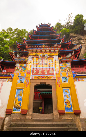 Shibaozhai Pagode und buddhistische Tempel China Stockfoto