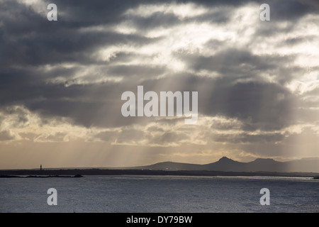 Sonnenuntergang über den Falkland-Inseln aus Argentinien, Südamerika. Stockfoto