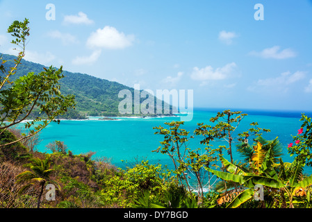 Ansicht der türkisblaue Karibik Wasser an der Küste von Panama Stockfoto