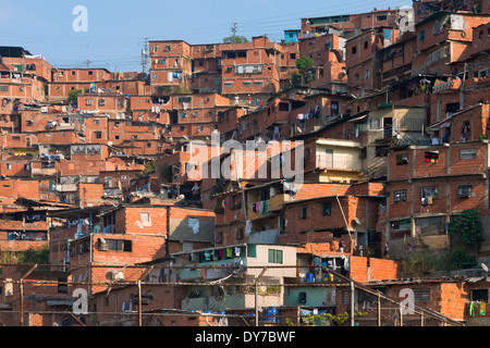 Barrios, Slums von Caracas am Hang, Caracas, Venezuela Stockfoto