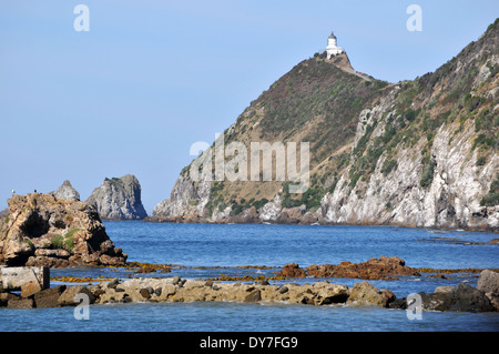 Nugget Point Lighthouse, Catlins Coast, Südinsel, Neuseeland Stockfoto