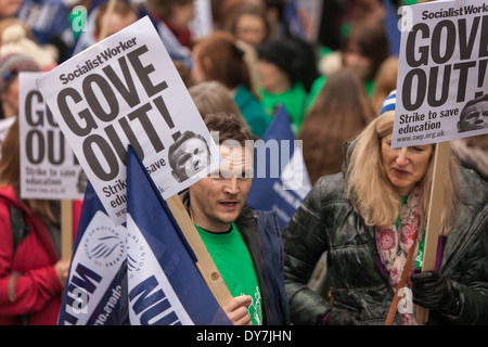 MANCHESTER, England. Lehrer zu inszenieren einen Eintägiger Streik. Stockfoto