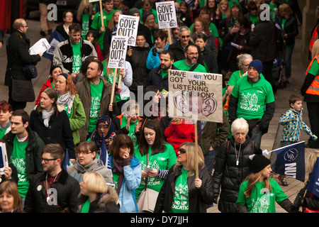 MANCHESTER, England. Lehrer zu inszenieren einen Eintägiger Streik. Stockfoto