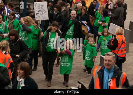 MANCHESTER, England. Lehrer zu inszenieren einen Eintägiger Streik. Stockfoto