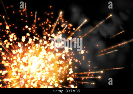 Hellen Feuerwerk Design auf schwarz Stockfoto