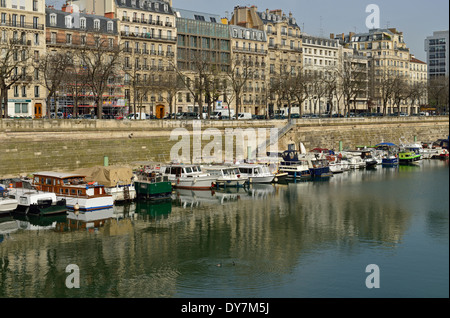 Bassin de l ' Arsenal, 4. Arrondissement, Paris, Frankreich Stockfoto