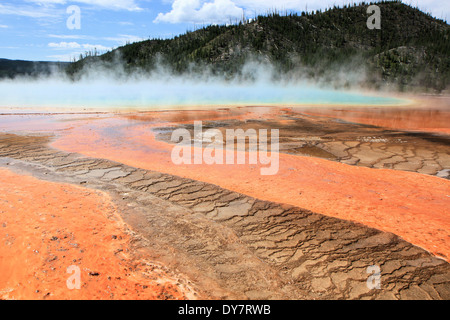 Panoramablick auf Grand prismatische Frühling, Yellowstone-Nationalpark, Wyoming, USA Stockfoto