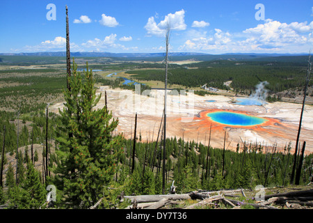 Luftaufnahme des Grand prismatische Frühling, Yellowstone-Nationalpark, Wyoming, USA Stockfoto