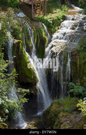 Wasserfall, Slunjcica-Flusses in den Fluss Korana, Rastoke, Slunj, Karlovac, Kroatien Stockfoto