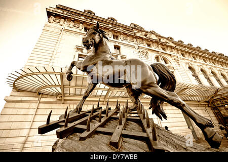 Skulptur Cheval À-la-di, Pferd auf der Egge, von Pierre-Louis Rouillard, 1877, Musée d ' Orsay, Paris, Ile de France, Frankreich Stockfoto