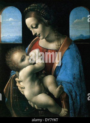 Leonardo da Vinci Madonna und das Kind Stockfoto