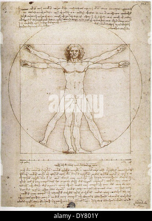 Leonardo da Vinci der vitruvianische Mensch Stockfoto