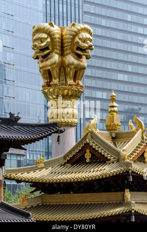 Löwen Kopf, Jing'an Tempel, Shanghai, China Stockfoto