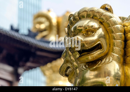 Löwen Kopf, Jing'an Tempel, Shanghai, China Stockfoto