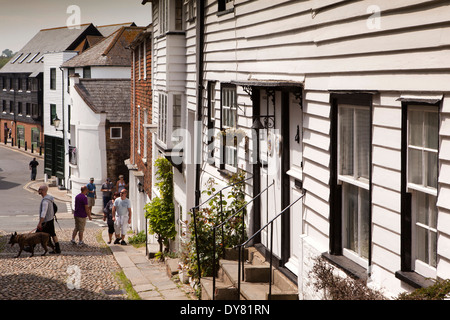 Großbritannien, England, East Sussex, Roggen, Mermaid Street, clapboard bekleideten Häuser Stockfoto