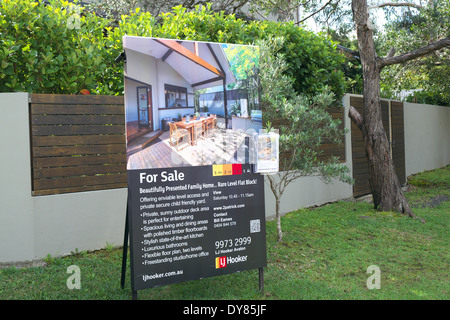 australische Wohn-Immobilien Verkauf/verkauft/versteigert in Avalon auf Nordstrände von Sydney, Australien Stockfoto