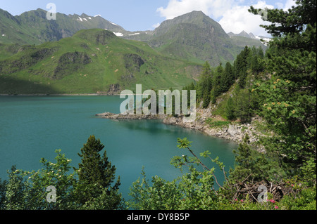 Schweiz, Ticino, Ritomsee, Piora, Quinto, See, Berge, Holz, Wald, Stockfoto