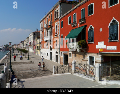 Fondamenta Zattere al Ponte Lungo, Canele della Giudecca, Dorsoduro, Venedig, Italien Stockfoto