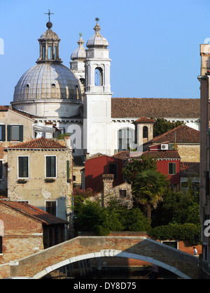 Rio de San Trovaso, Chiesa di Santa Maria del Rosario, Dorsoduro, Venedig, Italien Stockfoto